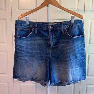 High rise denim shorts